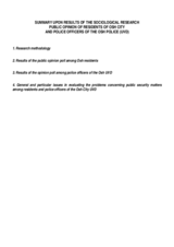 Results of survey on pilot community policing programme, Osh district of Bishkek