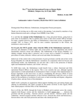 Speech of Ambassador Andrew Tesoriere