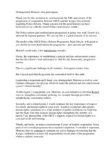 Speech by Ambassador Andrew Tesoriere, Head of the OSCE Centre in Bishkek