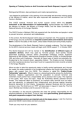 Speech by Ambassador Andrew Tesoriere, Head of the OSCE Centre in Bishkek