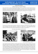 Supplementary on OSCE Police Assistance Programme in Kyrgyzstan